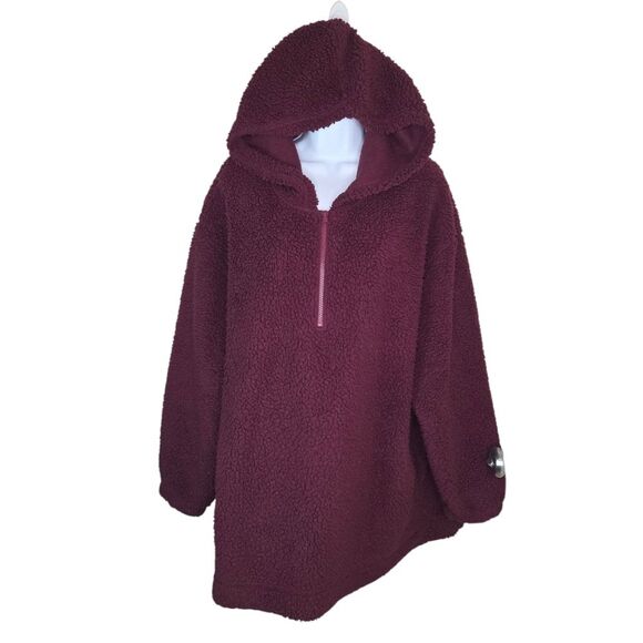 Koolburra BY UGG Brushed Back Sherpa Hoodie Pullover, FIG, 2x - Picture 2 of 6